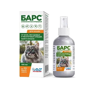Барс спрей инсектоакарицидный для кошек: описание, применение, купить по цене производителя