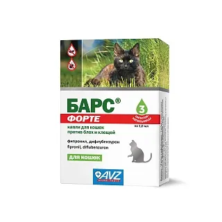 Барс Форте капли для кошек против блох и клещей: описание, применение, купить по цене производителя