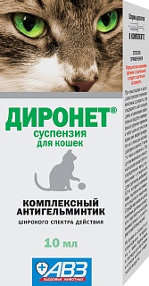 Dironet suspension for cats: description, application, buy at manufacturer's price