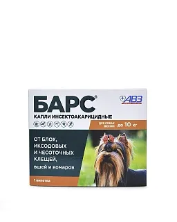 Bars INSECTICIDAL drops for dogs: description, application, buy at manufacturer's price