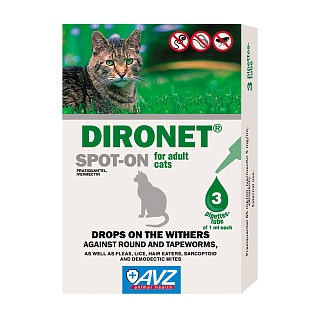 Dironet SPOT-ON drops for cats: description, application, buy at manufacturer's price