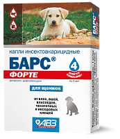 Барс Форте капли инсектоакарицидные для щенков