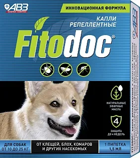 FITODOC® КАПЛИ РЕПЕЛЛЕНТНЫЕ для собак: описание, применение, купить по цене производителя
