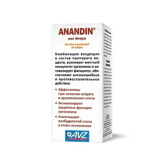 Анандин капли ушные: описание, применение, купить по цене производителя
