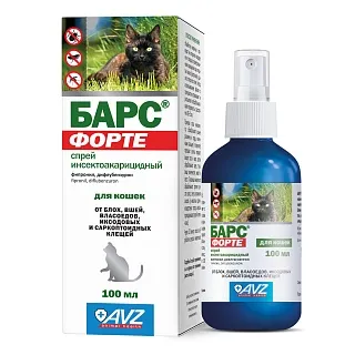 Барс Форте спрей инсектоакарицидный для кошек: описание, применение, купить по цене производителя